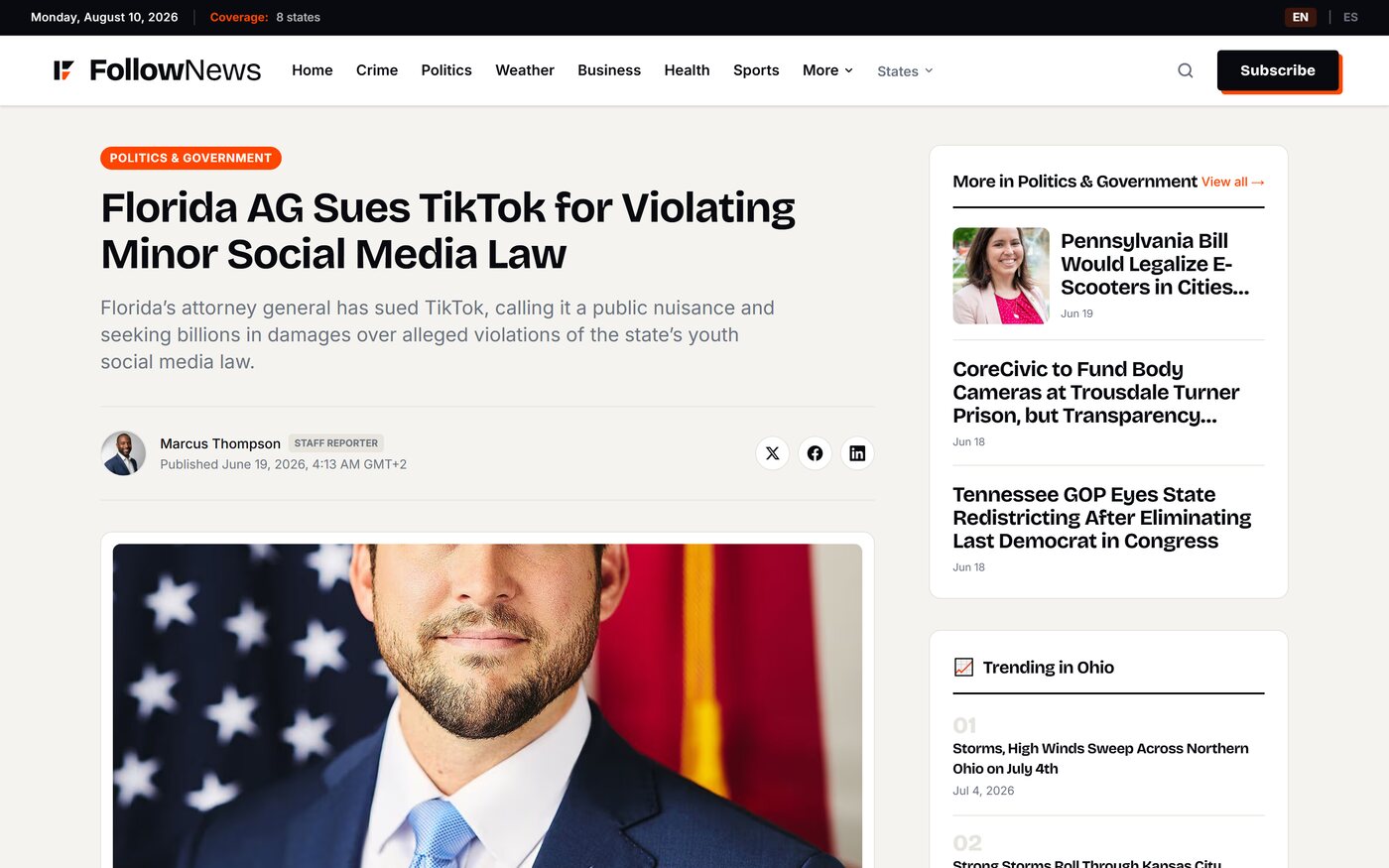 News aggregation engine